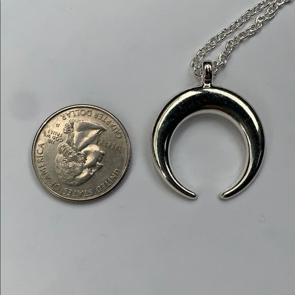 Silver Toned Moon & Star Necklace - Picture 5 of 5